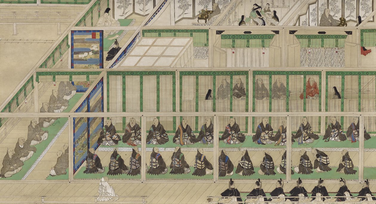 „The Imperial Liing-In“, 1804 m. (rašalas ir spalva ant popieriaus)poli autorstwa Japanese School