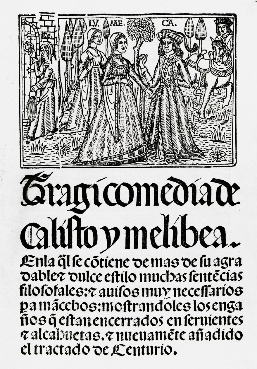 Tragikomedia o Kalisto i Melibea, 1502 autorstwa Spanish School