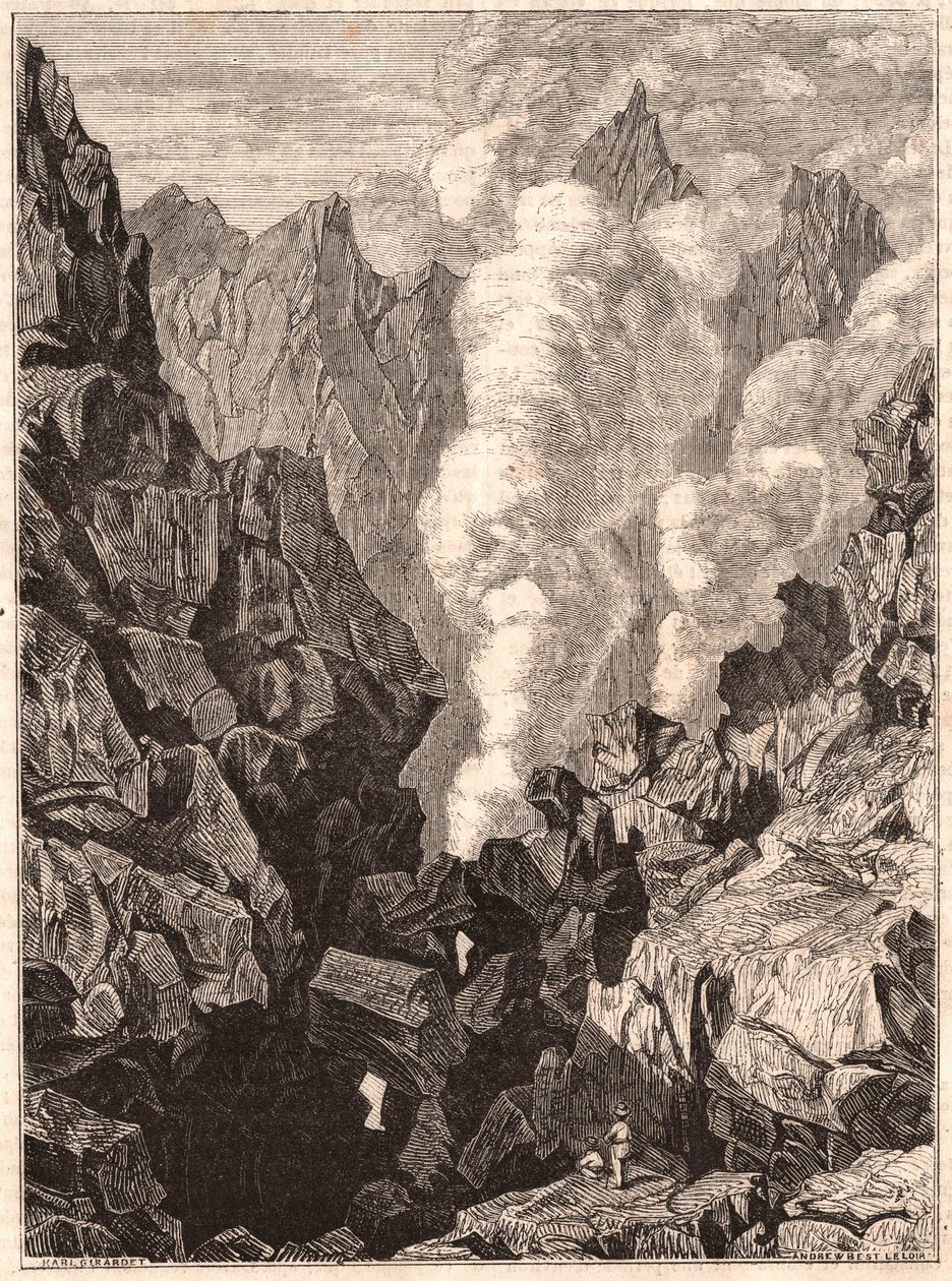 Widok na krater wulkanu Grande Soufrière na Gwadelupie autorstwa Unknown