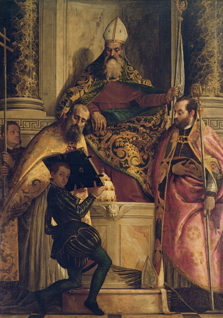 Św. Antoni opat ze św. Korneliuszem, św. Cyprianem i Page autorstwa Paolo Veronese