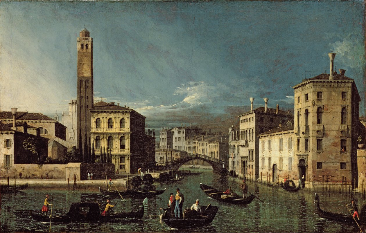 Scena nad kanałem, Wenecja autorstwa Giovanni Antonio Canal