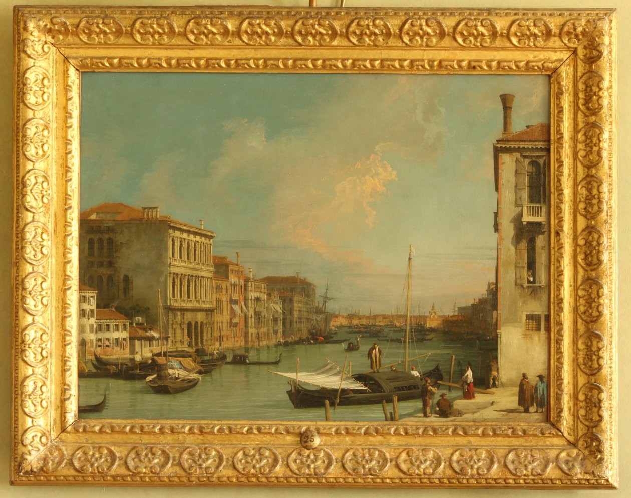 Widok na Canal Grande w Wenecji z Campos. Bio (olej na miedzi) autorstwa Giovanni Antonio Canal