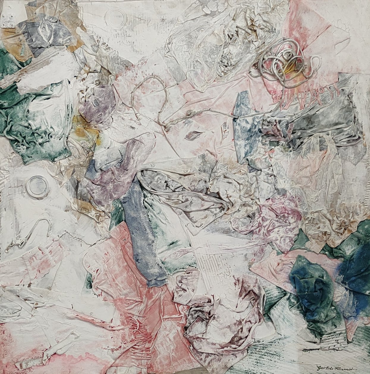 G. C. Riccardi, Composizione n.1, 1998, Gemischte Technik, 125x125, Arpino, Stiftung Umberto Mastroianni, Włochy. autorstwa Gian Carlo Riccardi