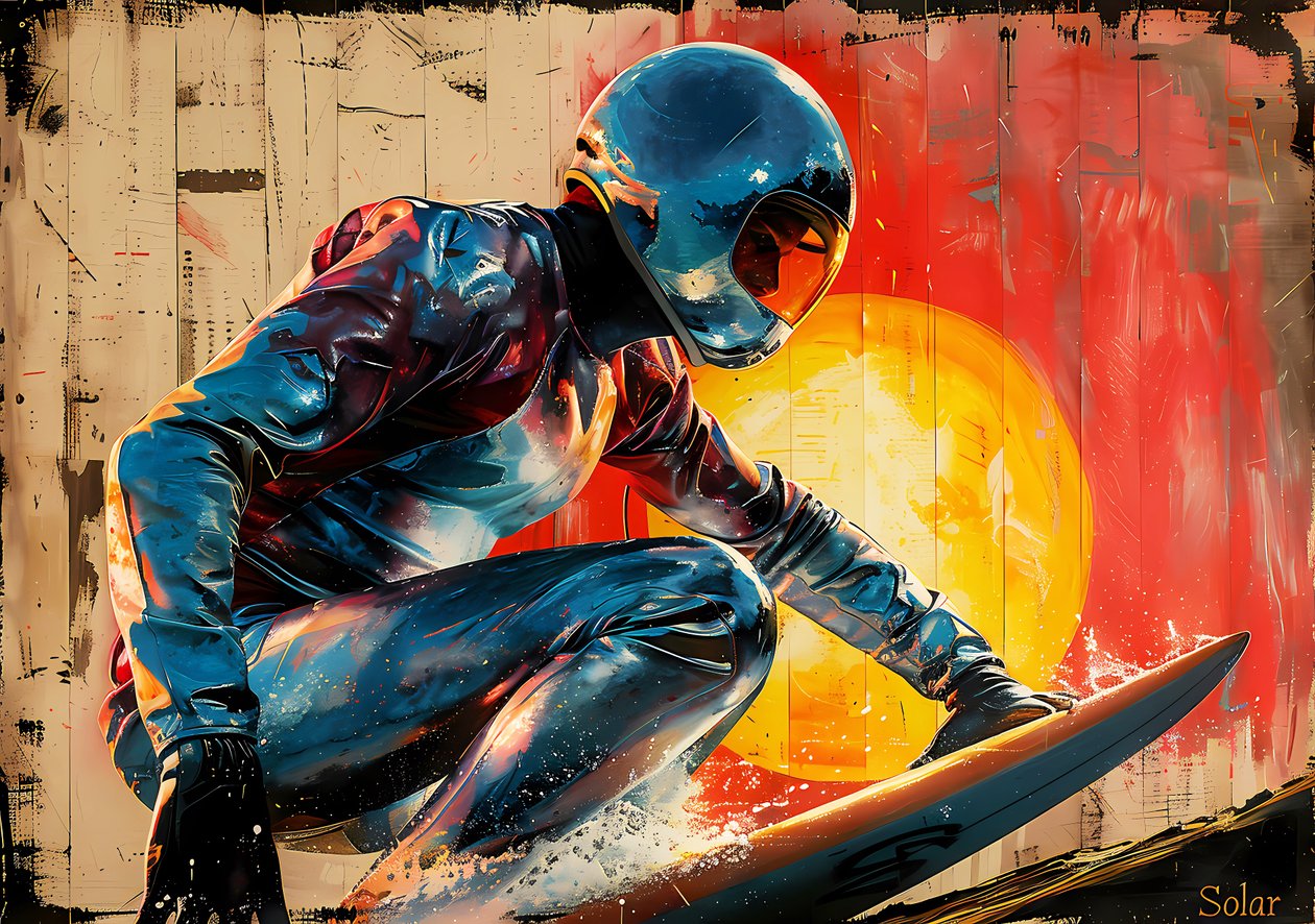 Obraz Surfer, plakat filmowy retro, dekoracja ścienna, druk artystyczny na żądanie autorstwa F. Abderrahim