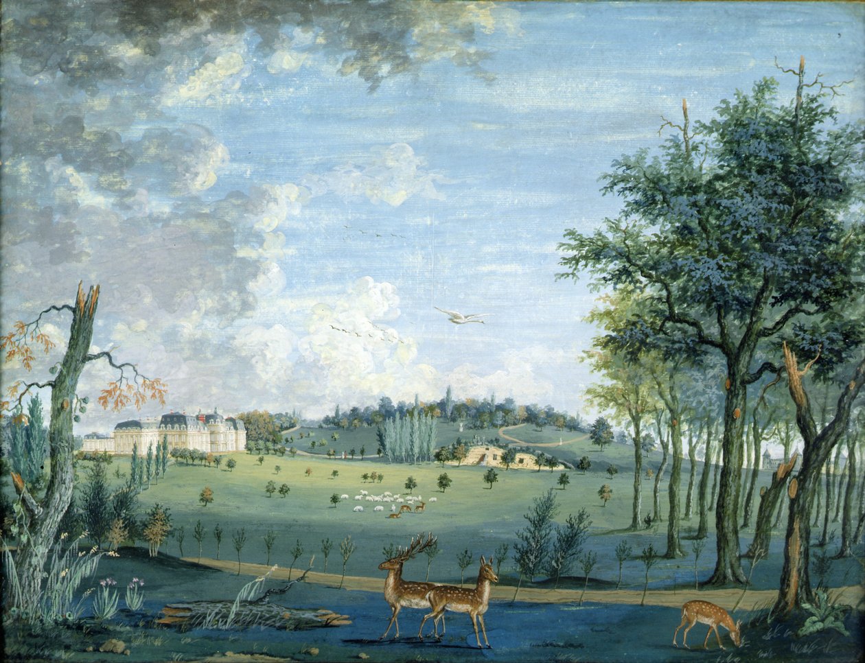 Parc du Raincy, zamek i skały, ok. 1754-93 autorstwa 1717 1806 Carmontelle