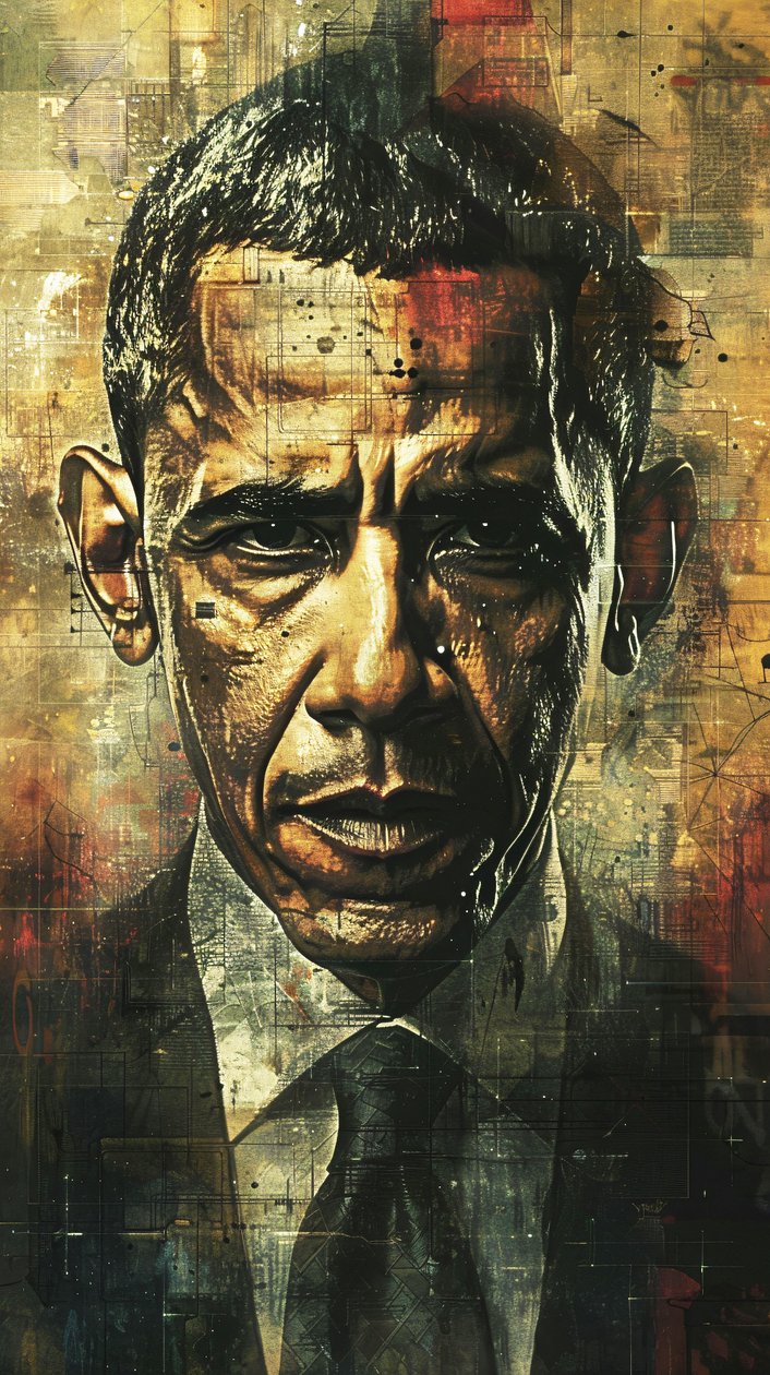 Portrety prezydenta Baracka Obamy do wydrukowania na ścianie autorstwa F. Abderrahim