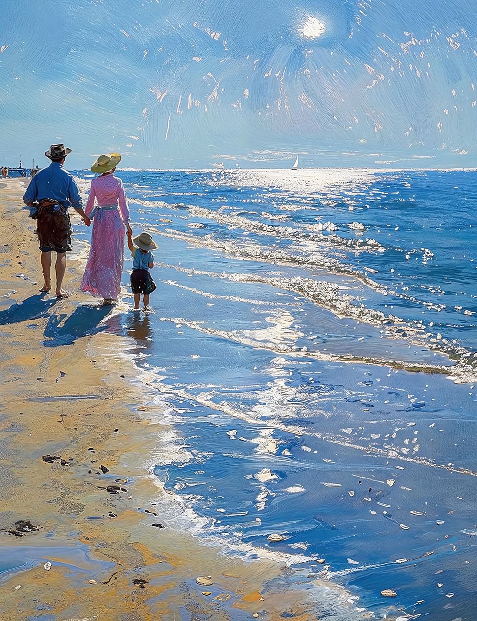 Krajobraz z zaciszną plażą, dekoracja ścienna do każdego pomieszczenia autorstwa F. Abderrahim