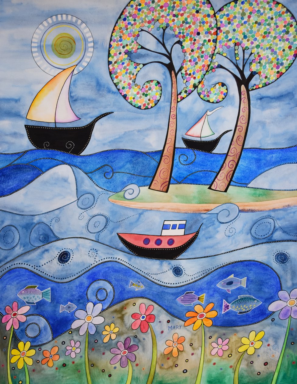 nad morzem autorstwa Marys Watercolors