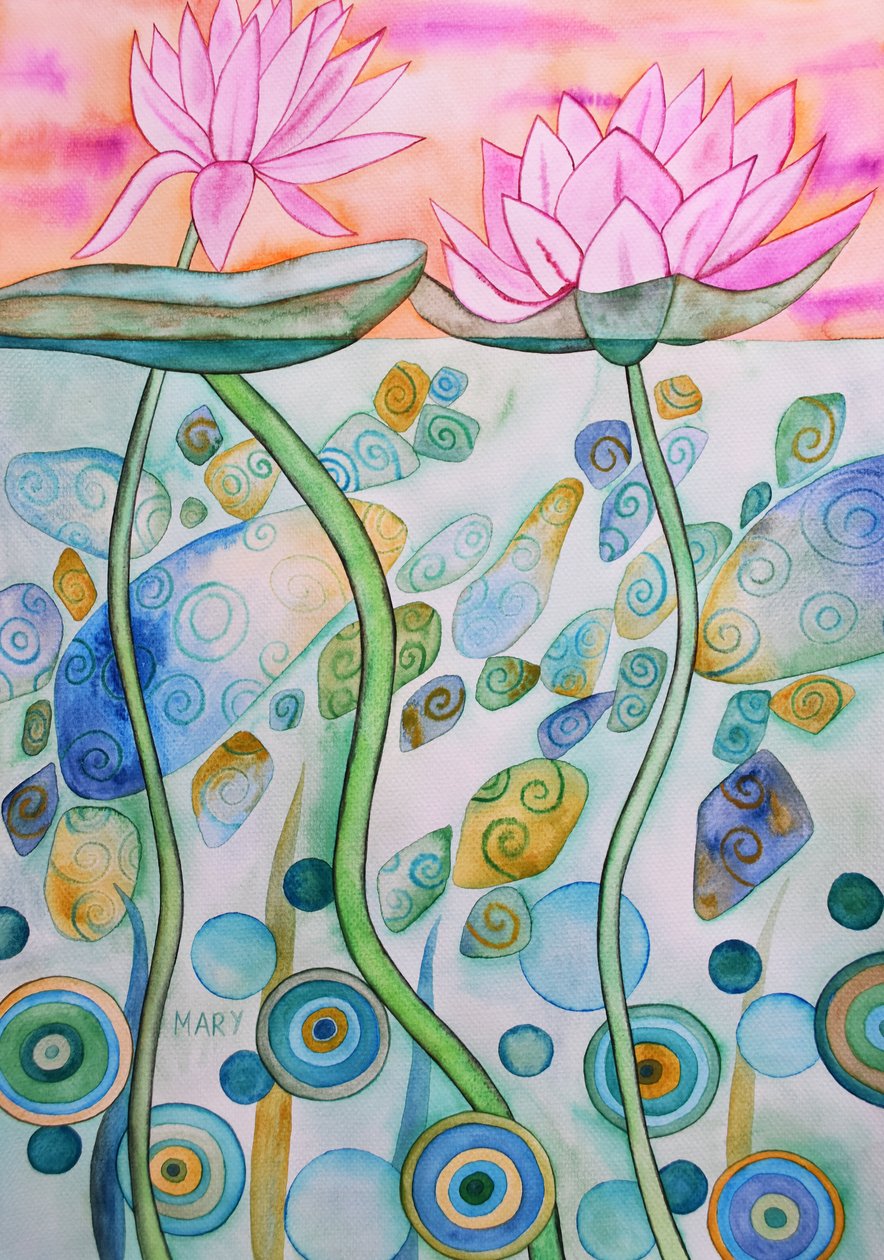Lilie wodne autorstwa Marys Watercolors