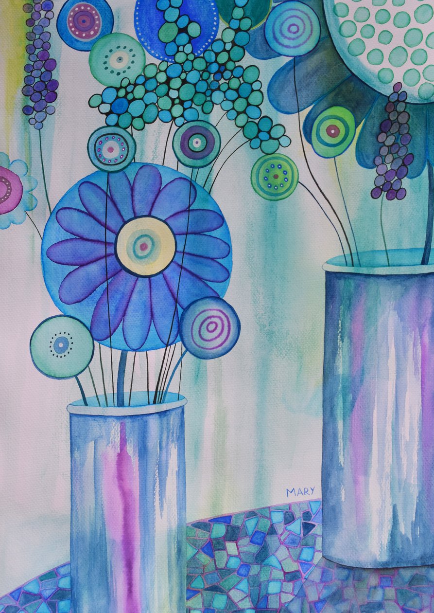 Nowoczesne kwiaty autorstwa Marys Watercolors
