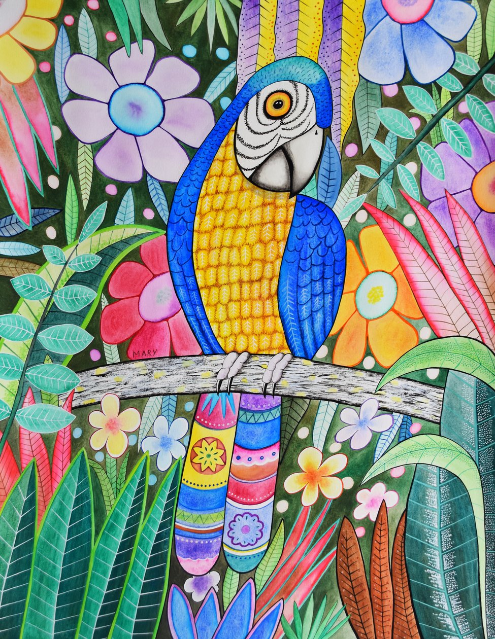 Papagei autorstwa Marys Watercolors