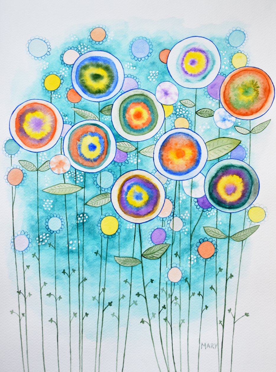Kwiaty abstrakcyjne autorstwa Marys Watercolors