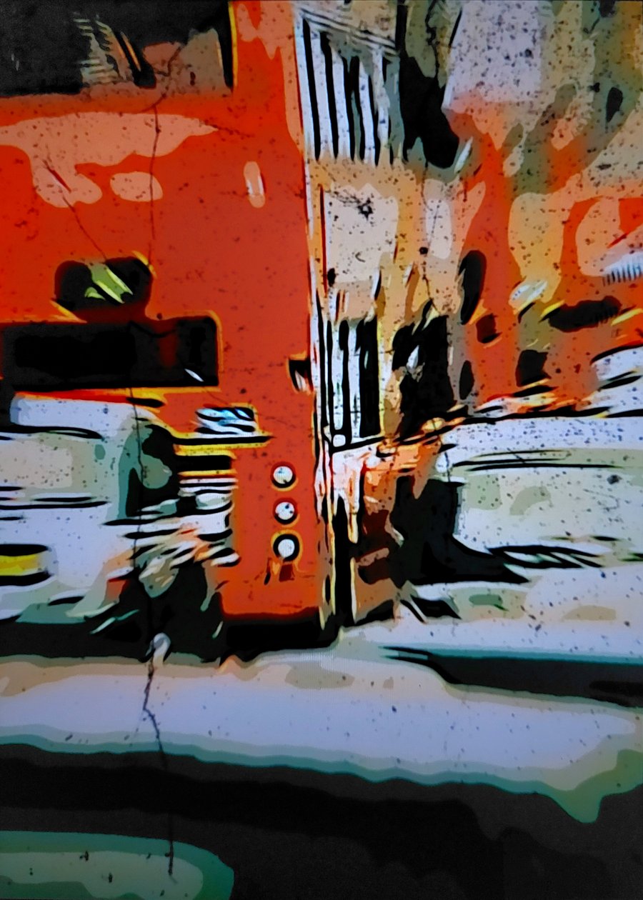 Pomarańczowy autobus miejski autorstwa Mavet