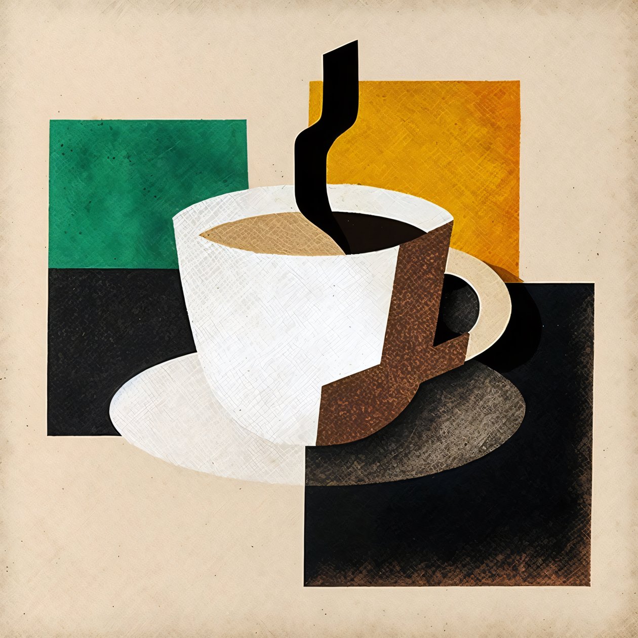 Boho Coffee, minimalistyczna sztuka, wystrój kuchni, oprawiony druk na płótnie na żądanie autorstwa F. Abderrahim