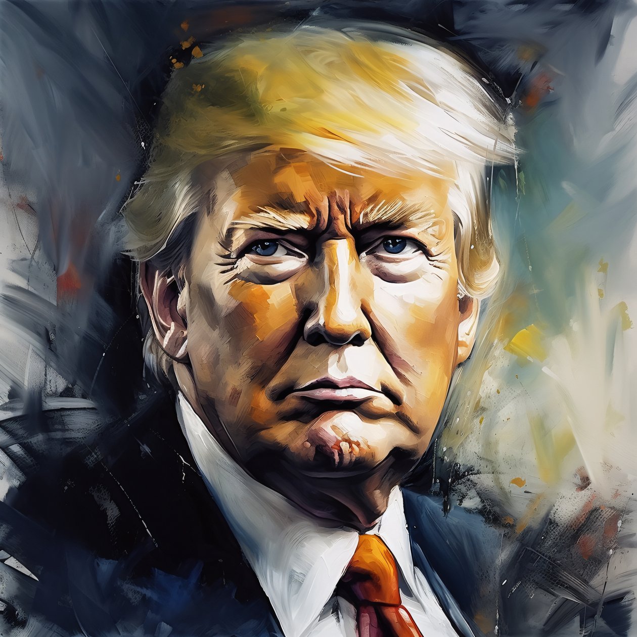 Obraz Donalda Trumpa, duże wydruki plakatów, nowoczesne pomysły na dekoracje ścienne autorstwa F. Abderrahim