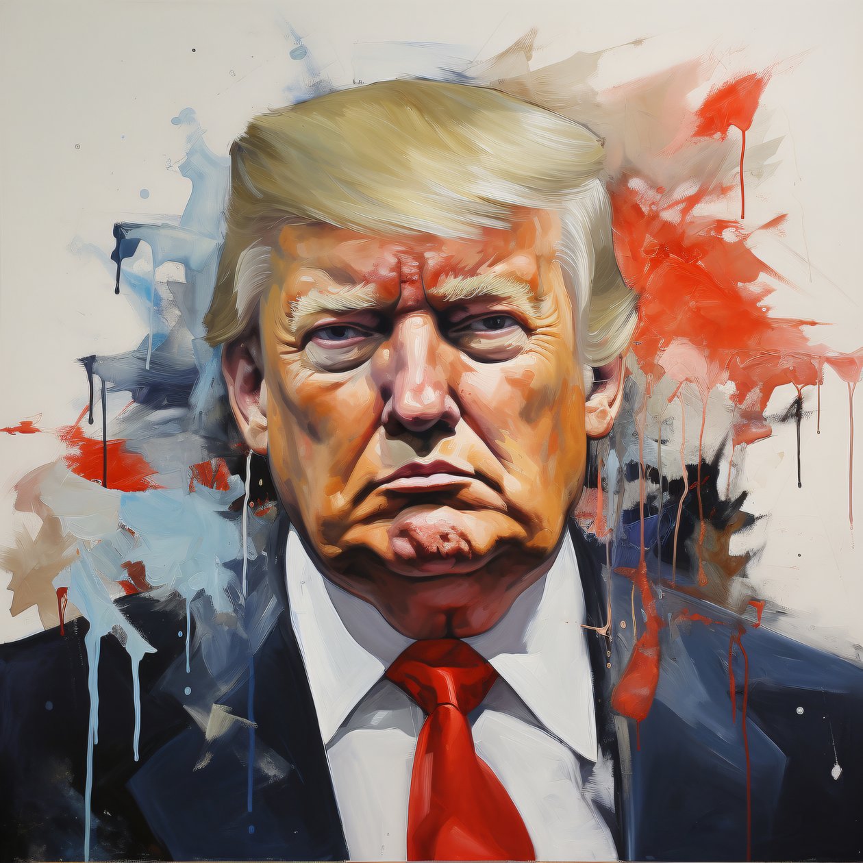 Donald Trump Pop Art Canvas Print, oprawione drewno, nowoczesna grafika ścienna na płótnie autorstwa F. Abderrahim