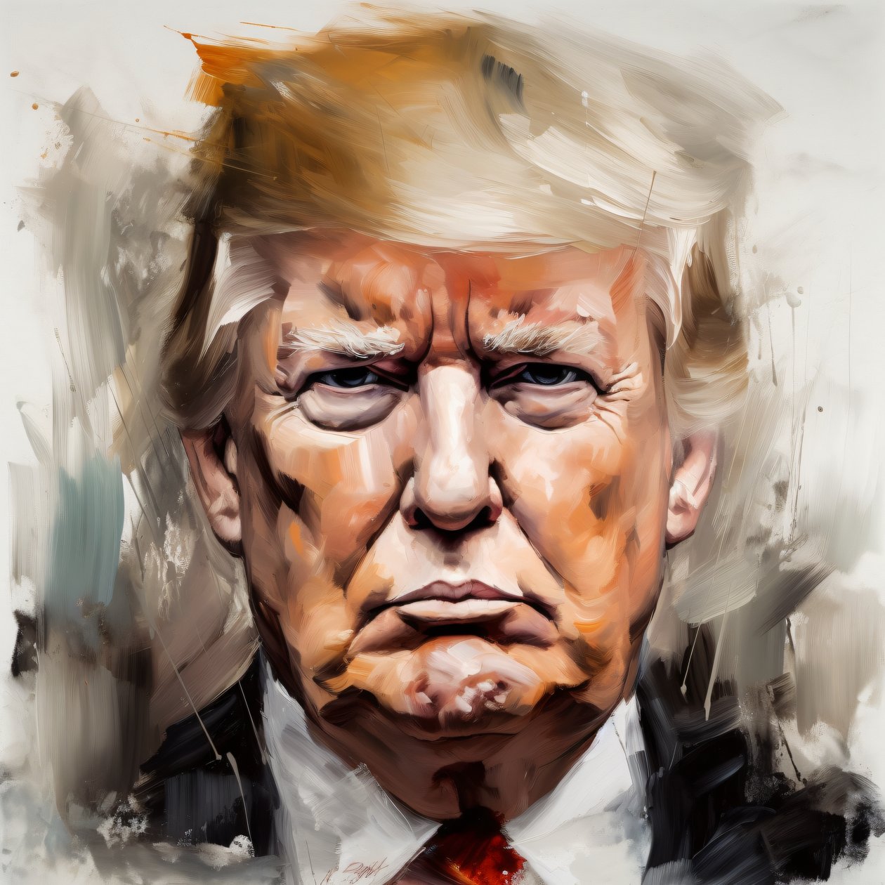 Portret Donalda Trumpa na sprzedaż, oprawiony dekor ścienny autorstwa F. Abderrahim