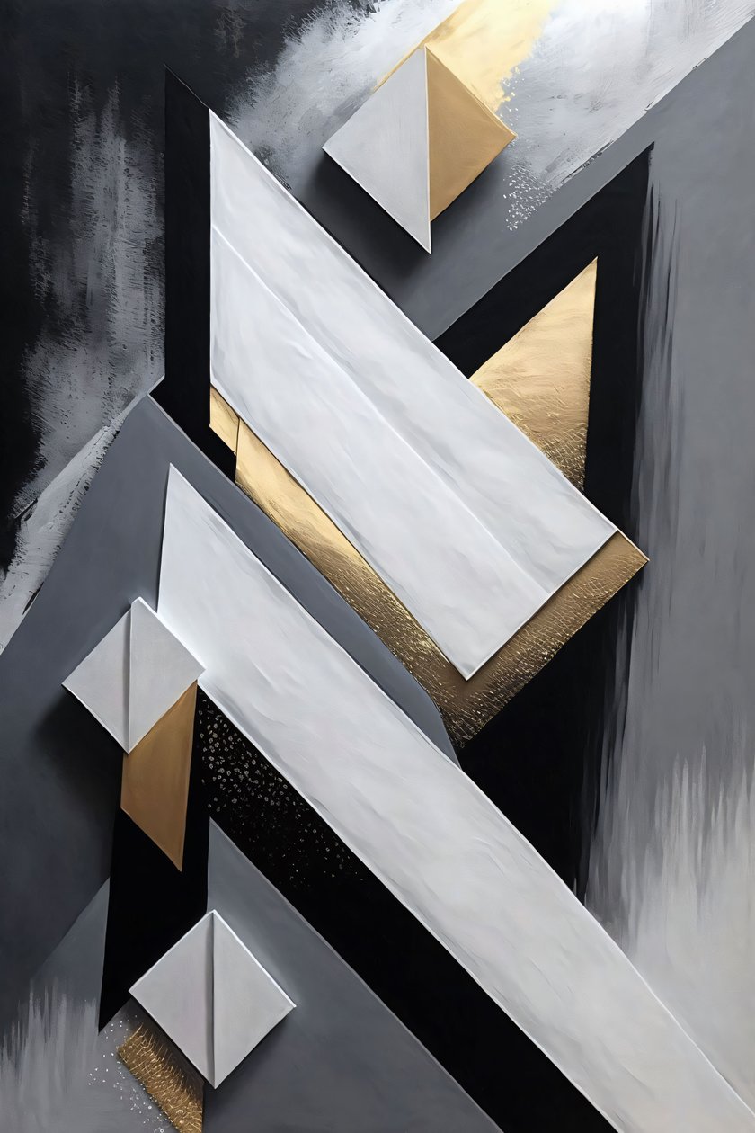 Pionowe płótno, abstrakcyjny obraz olejny Nowoczesne wydruki ścienne Home Decor autorstwa F. Abderrahim