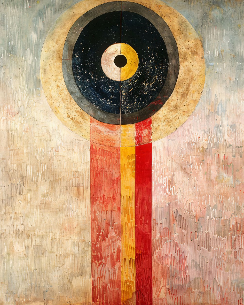 Obraz abstrakcyjny Hilma af Klint inspiracja stylem, grafika ścienna | druk na życzenie autorstwa F. Abderrahim