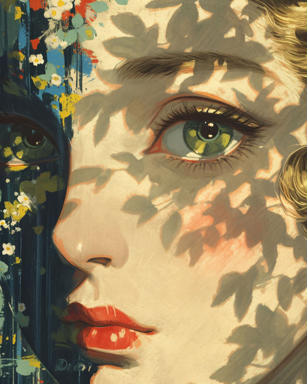 Sunlight Magus A Fornasetti Daydream, Zbliżenie twarzy dziewczyny, grafiki online autorstwa F. Abderrahim