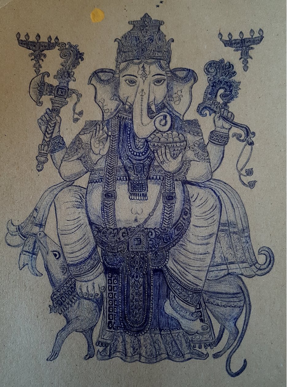 Ganesha jeździ na Vahanie. autorstwa Andy Schweigard