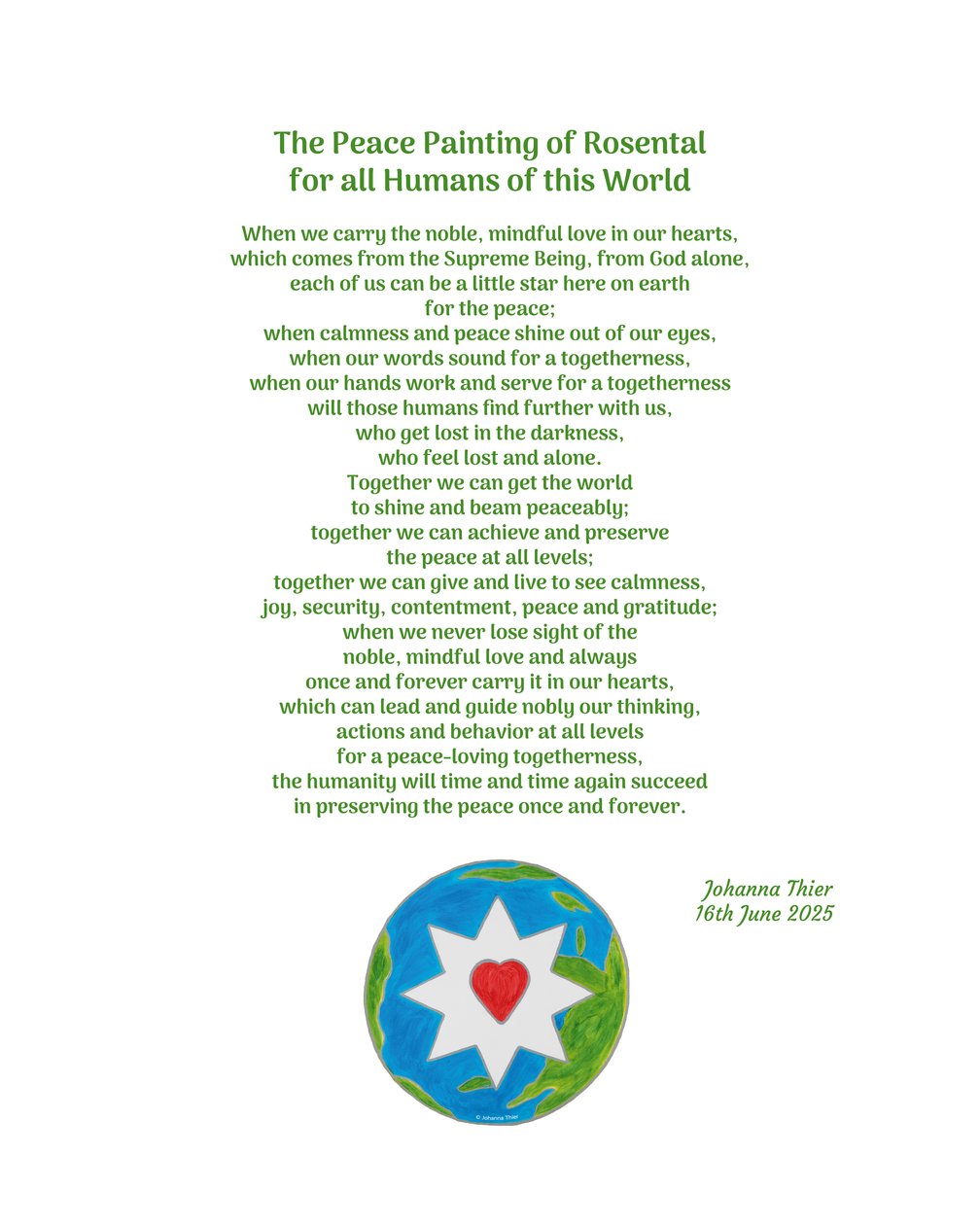 The Peace Painting of Rosental for all Humans of this World autorstwa Johanna Thier