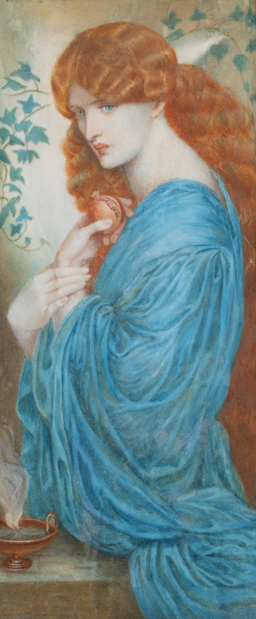 Prozerpina według Gabriela Dante Rossettiego, ok. 1890 (wc na kości słoniowej) autorstwa A. Corsi Lalli