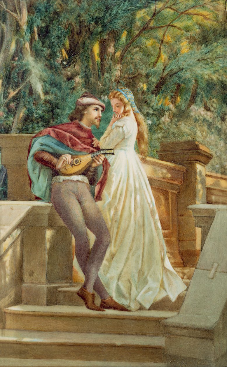 Serenada, 1901 (wc na kości słoniowej) autorstwa A. Corsi Lalli
