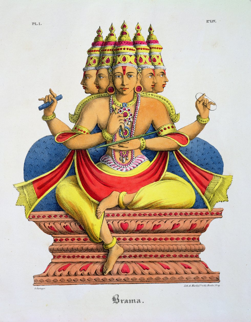 Brahma, grawerowany przez de Marlet autorstwa A. Geringer