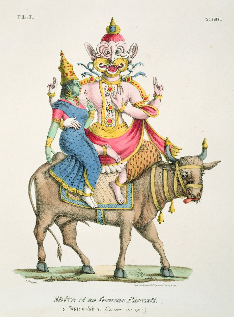 Shiva i Parvati, grawerowane przez de Marlet autorstwa A. Geringer