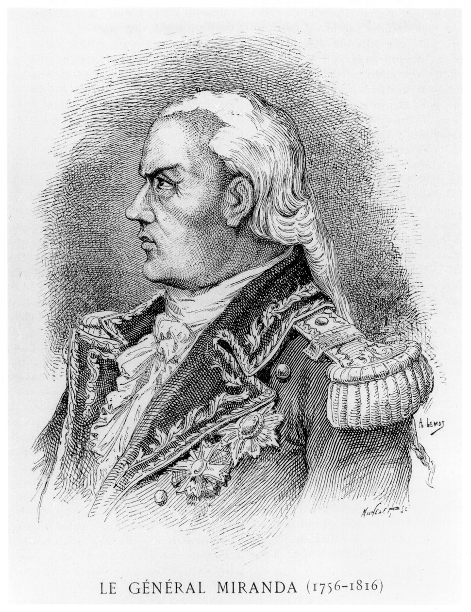 Francisco de Miranda (1750-1816) z "Les Contemporains", marzec 1895 r. autorstwa A Lemot