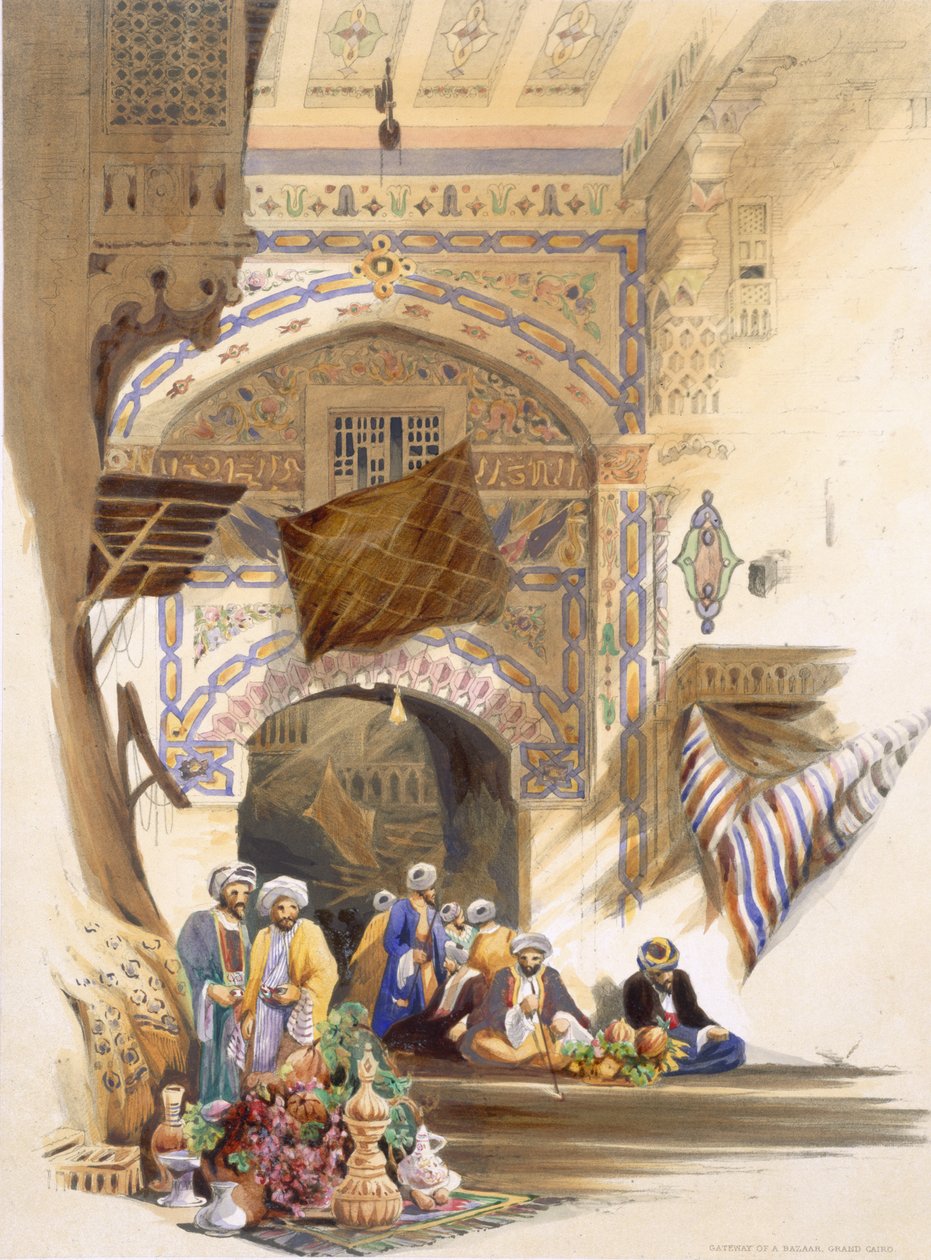 Brama Bazaru, Wielki Kair, wyd. 1846 autorstwa A. Margaretta Burr