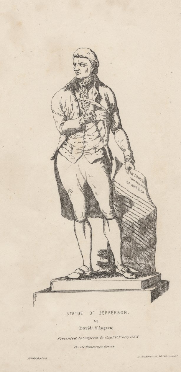 Posąg Jeffersona, litografia autorstwa Davida Michelina, 1840 autorstwa A. de Vaudricourt