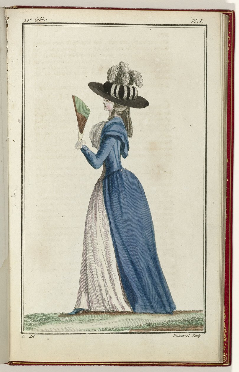 Cabinet des Modes lub New Modes, 15 sierpnia 1786, pl. I autorstwa A.B. Duhamel