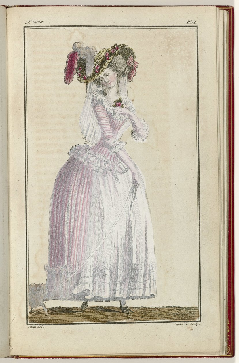 Cabinet des Modes lub New Modes, 15 czerwca 1786, pl. I autorstwa A.B. Duhamel