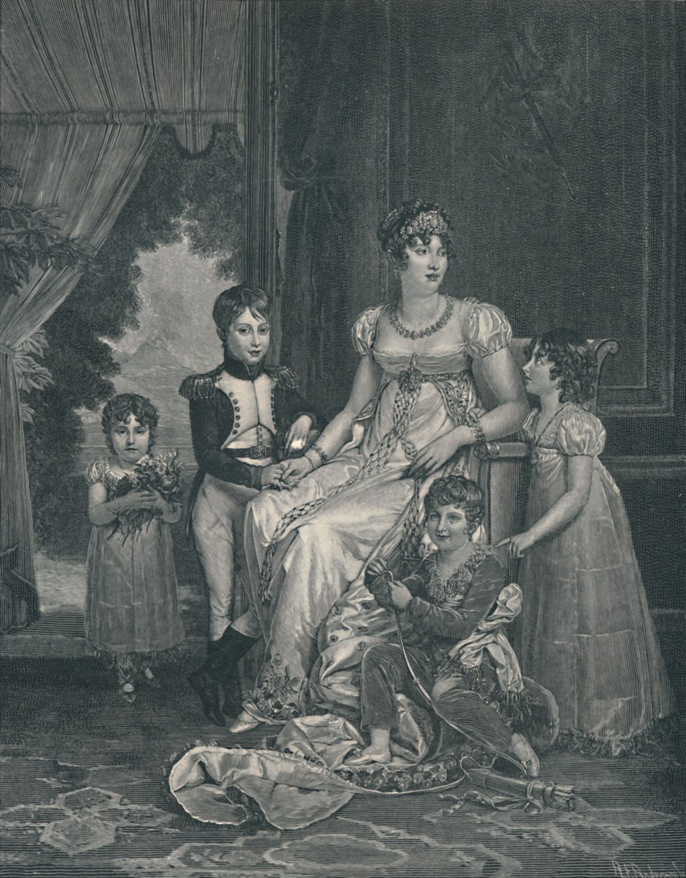 „Marie-Anuncjatka-Karolina Bonaparte”, c1810, 1896 autorstwa AE Anderson