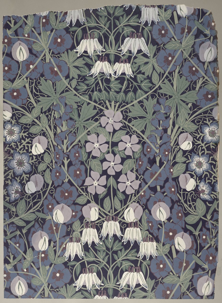 Columbine, wykonany przez Jeffrey & Co., Londyn (tapeta) autorstwa A.F. Vigers