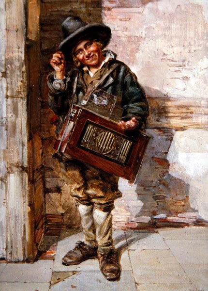 Gracz liry korbowej autorstwa A.J. Rayner