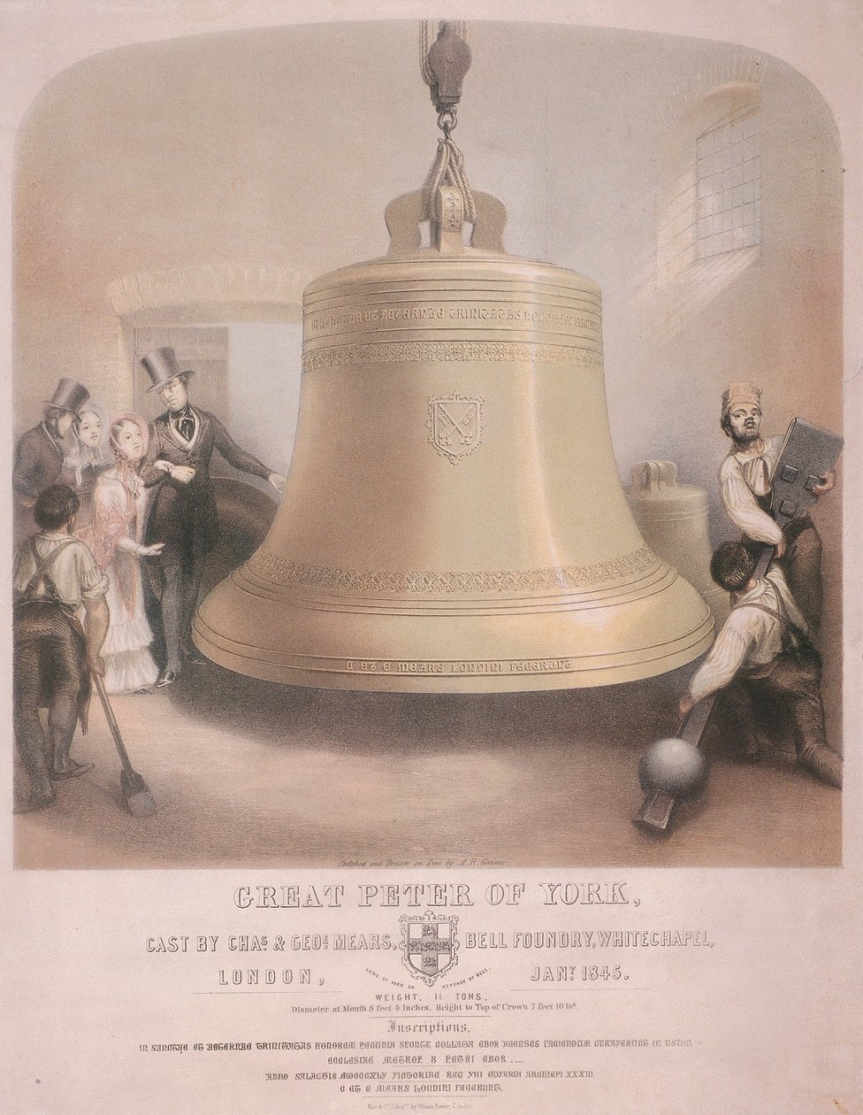 Widok dzwonu Wielkiego Piotra z Yorku, 1845. autorstwa AR Grieve