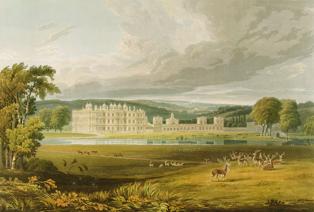 Longleat, Wiltshire, siedziba markiza Bath, według szkicu Fredericka MacKenzie, grawerowanego przez Roberta Havella (1769-1832) 1816 autorstwa A.V. Copley Fielding