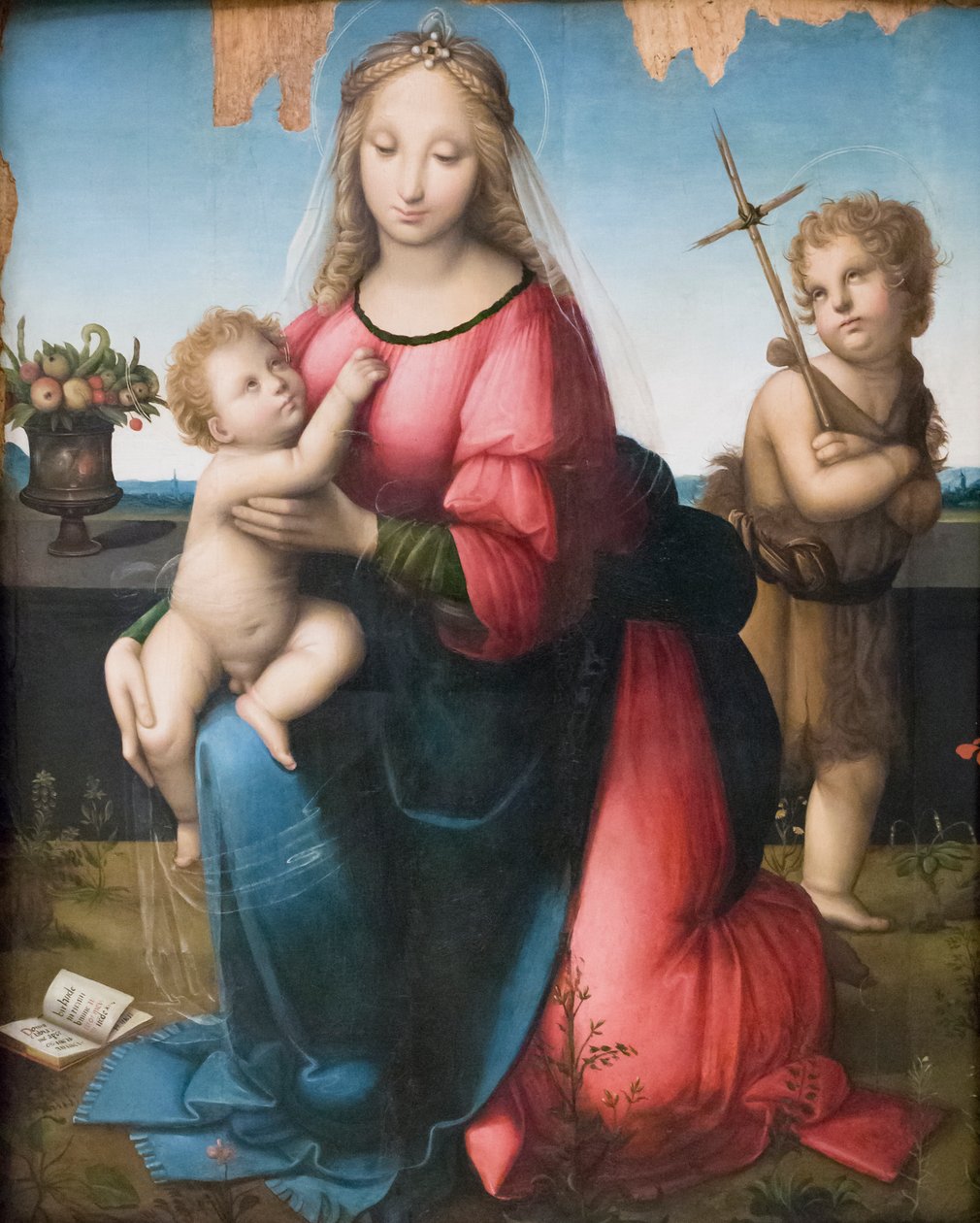 Madonna z Dzieciątkiem i św. Janem, Andrea Piccinelli znany jako il Brescianino (olej na desce) autorstwa A. (1485 c.1525) Piccinelli