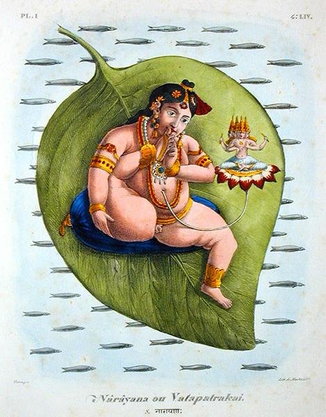 Narayana lub Vatapatrakai grawerowane przez de Marlet (kolor litho) autorstwa A. (after) Geringer