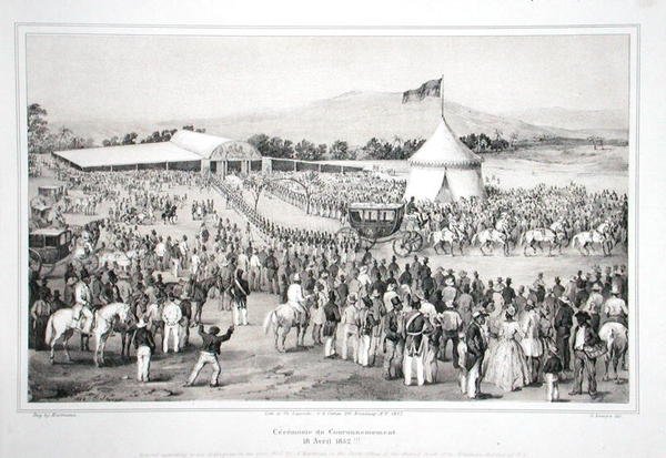 Koronacja generała Faustina Soulouque (ok. 1785-1867) jako cesarza Haiti autorstwa A. (after) Hartmann