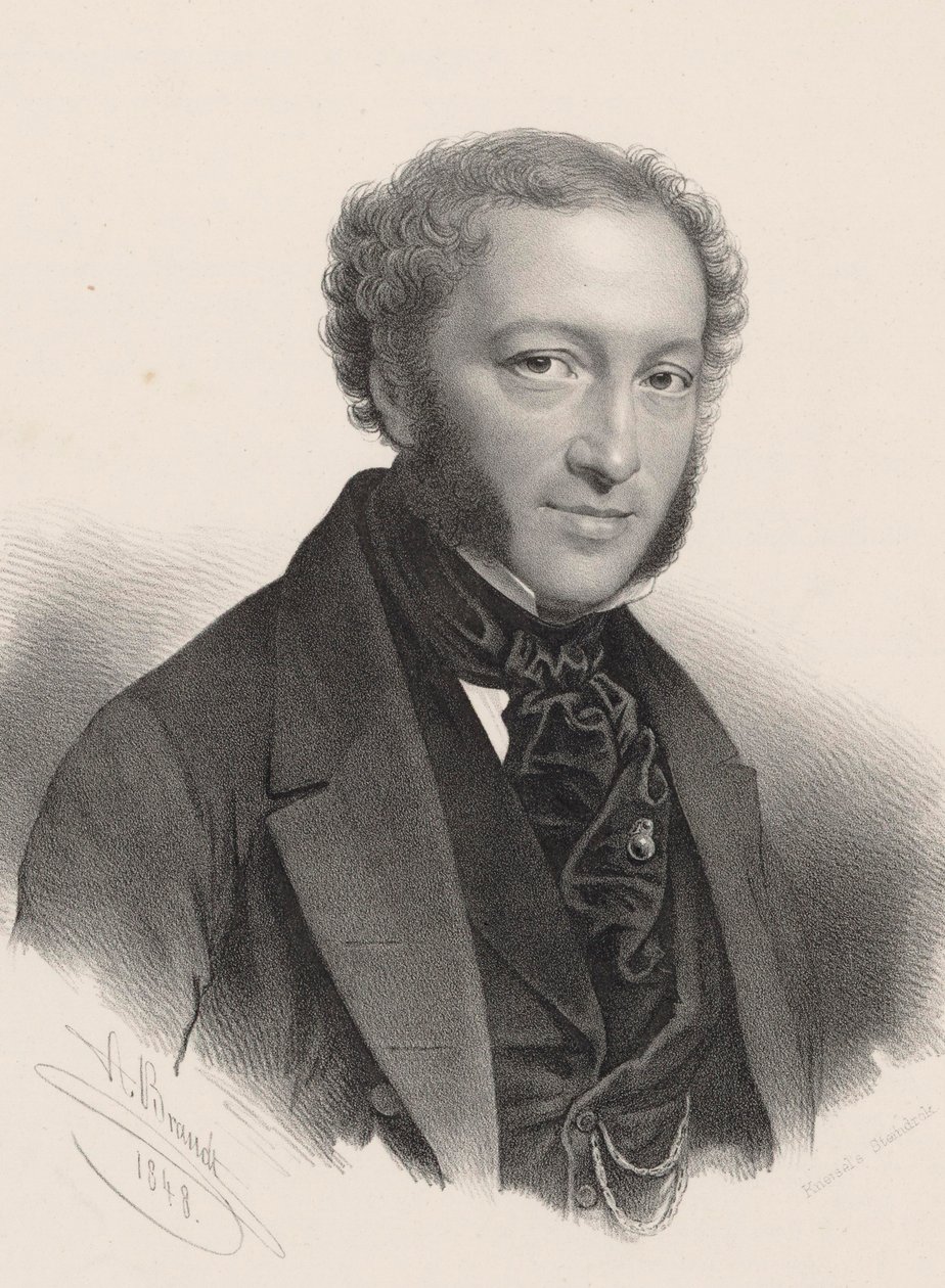 Portret pianisty i kompozytora Ignaza Moschelesa 1794-1870 , autorstwa A. Brandt