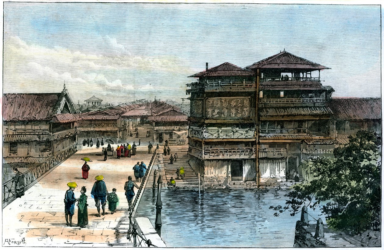 Most Yebis, Kosaka, Japonia, 1891 autorstwa A. Forsyth