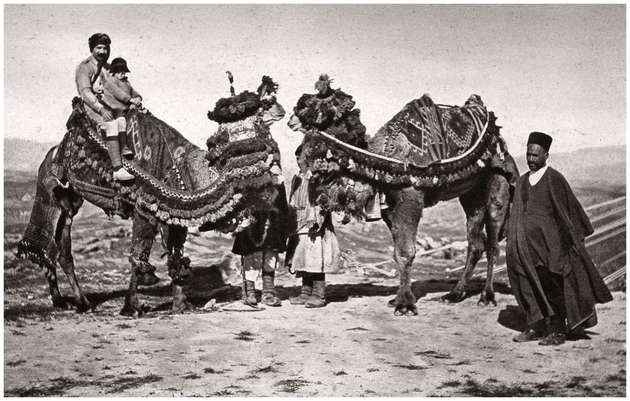 Pielgrzymi z wielbłądami w drodze do Karbali, Irak, 1925 autorstwa A. Kerim
