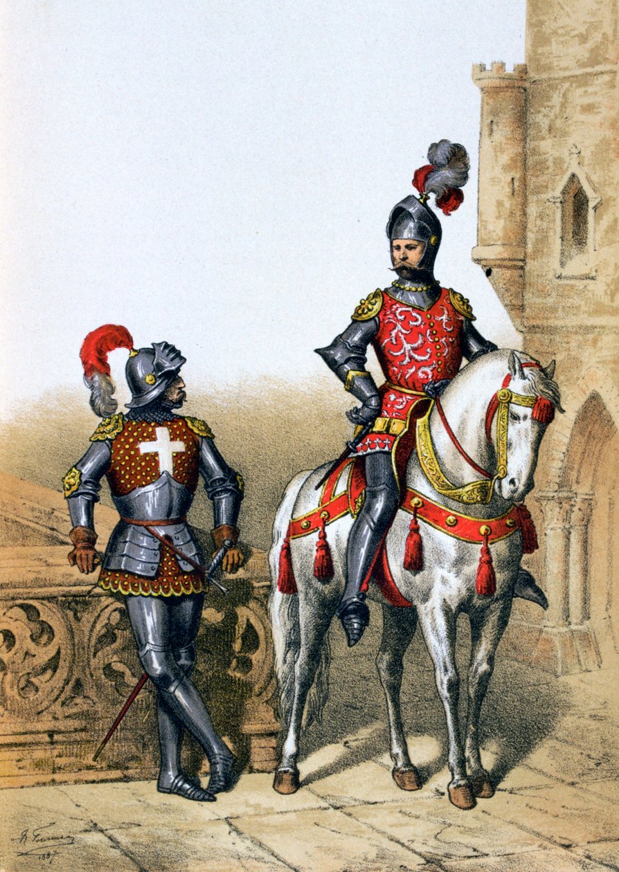 Kapitan łuczników w Paryżu i kawaler, XV w., 1887 r. autorstwa A. Lemercier