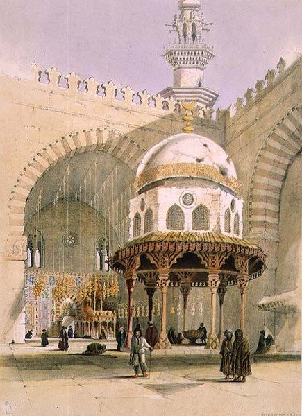 Meczet Sułtana Hassana, Kair, wyd. 1846 (lito) autorstwa A. Margaretta Burr
