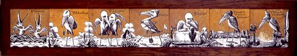 Panel kafelkowy, ok. 1876 (technika mieszana) autorstwa A. Masson