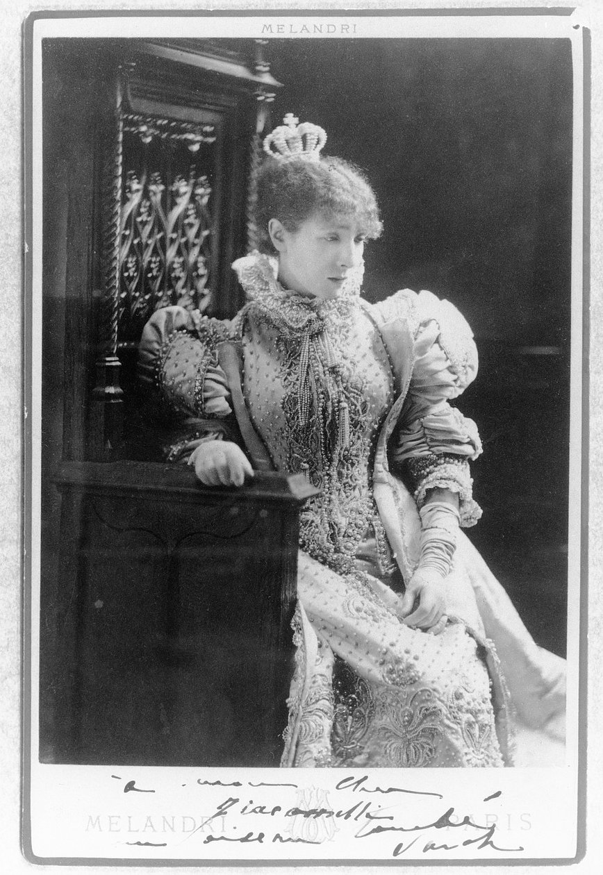 Sarah Bernhardt (1844-1923) w roli Marie de Neubourg w „Ruy Blas” Victora Hugo (1802-1885) autorstwa A. Melandri